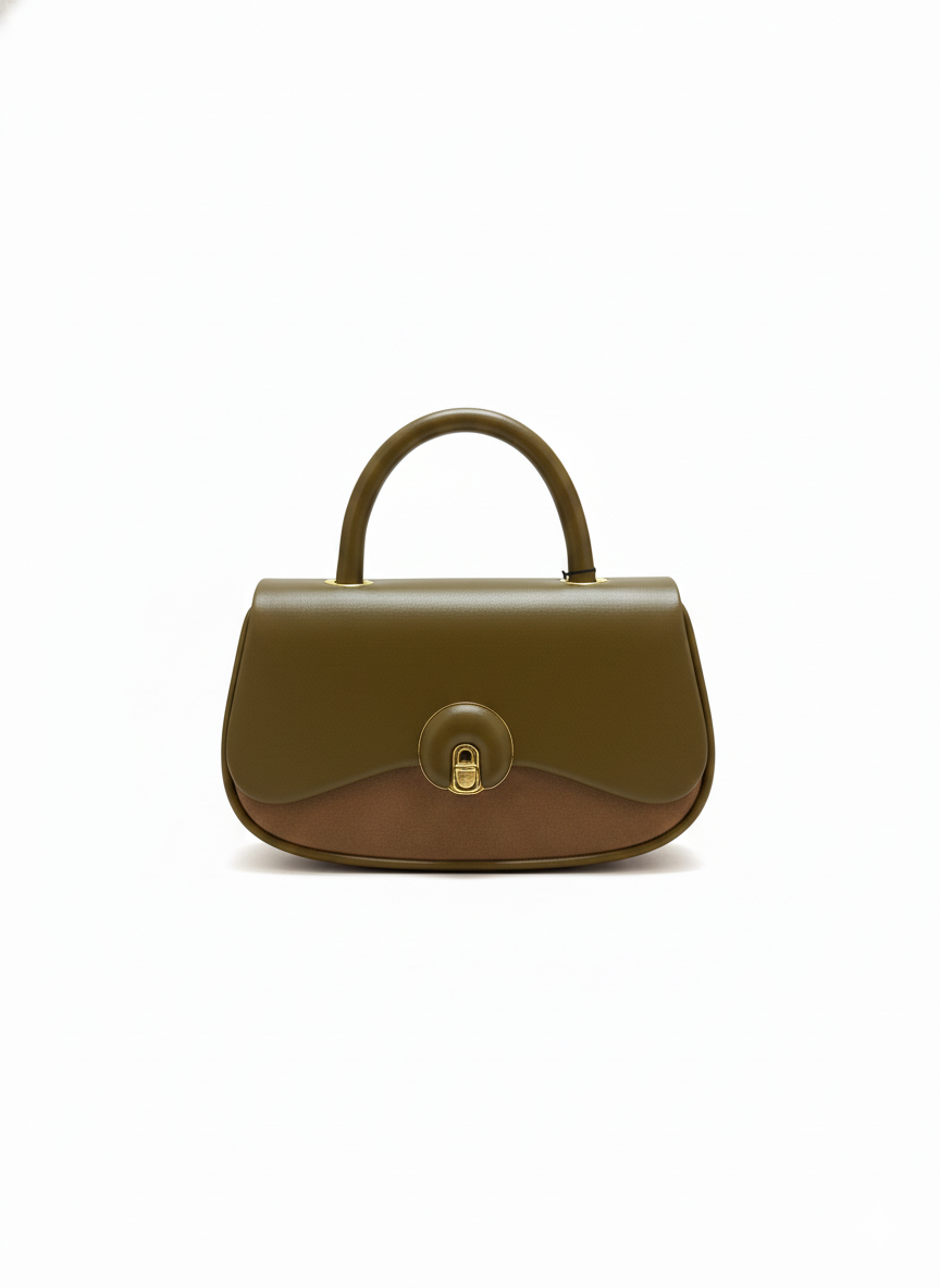 ShivAura Signature Monogram Executive Tote – Structured Sand Beige Carryall with Gold Hardware