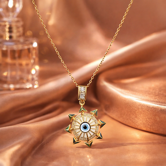 ShivAura Evil Eye Gold Pendant Necklace for Women – Anti Tarnish Minimalist Korean Style Jewelry | Premium Plated Fashion Jewelry Online