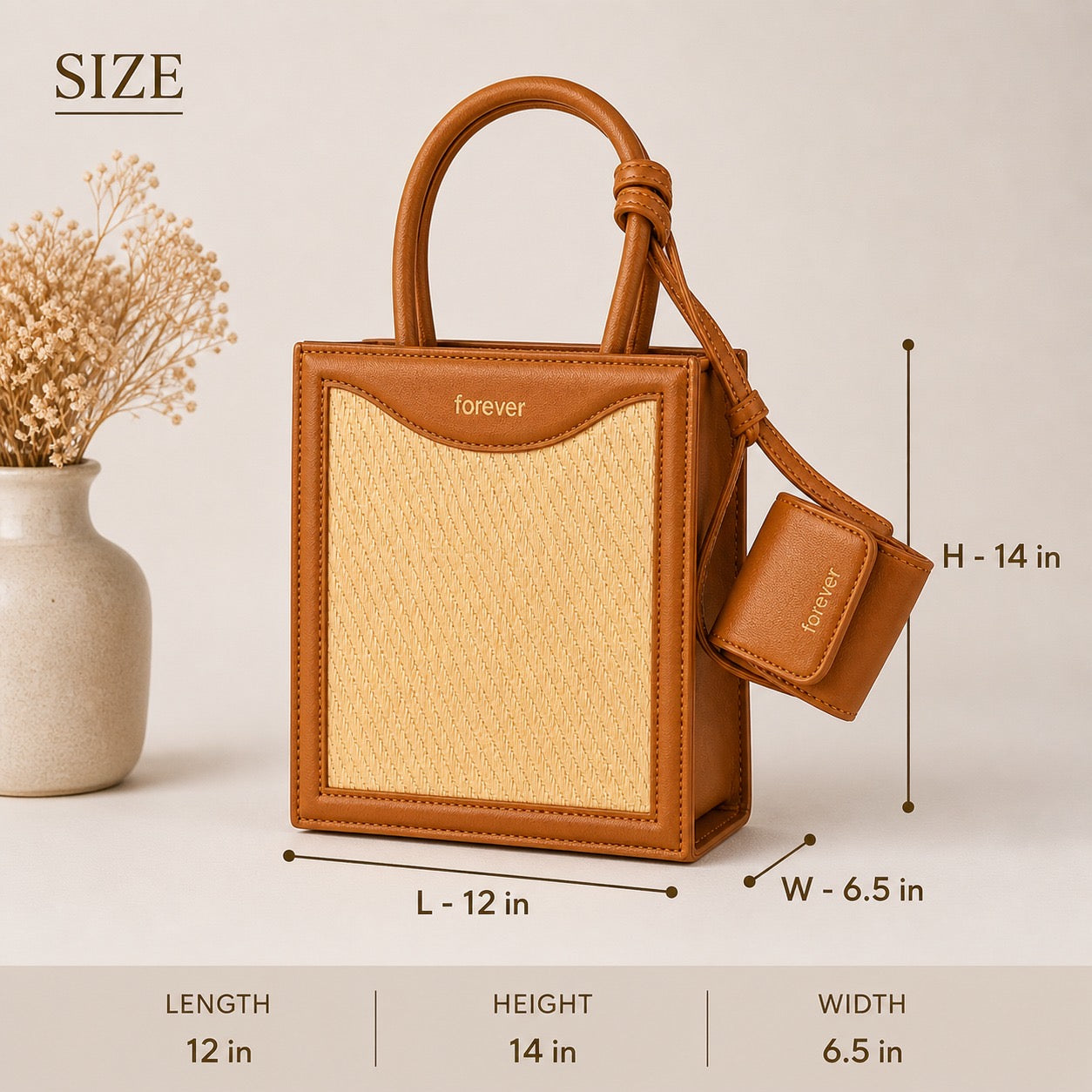 ShivAura Korean Style Woven Square Tote