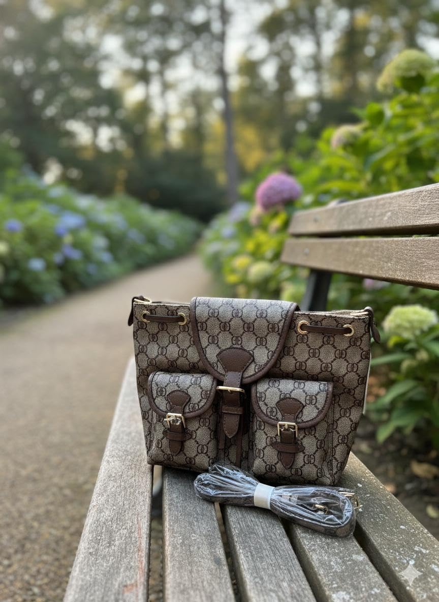 ShivAura Women’s Brown Printed Sling Bag, Premium PU Leather Designer Crossbody Handbag, Stylish Casual & Travel Purse