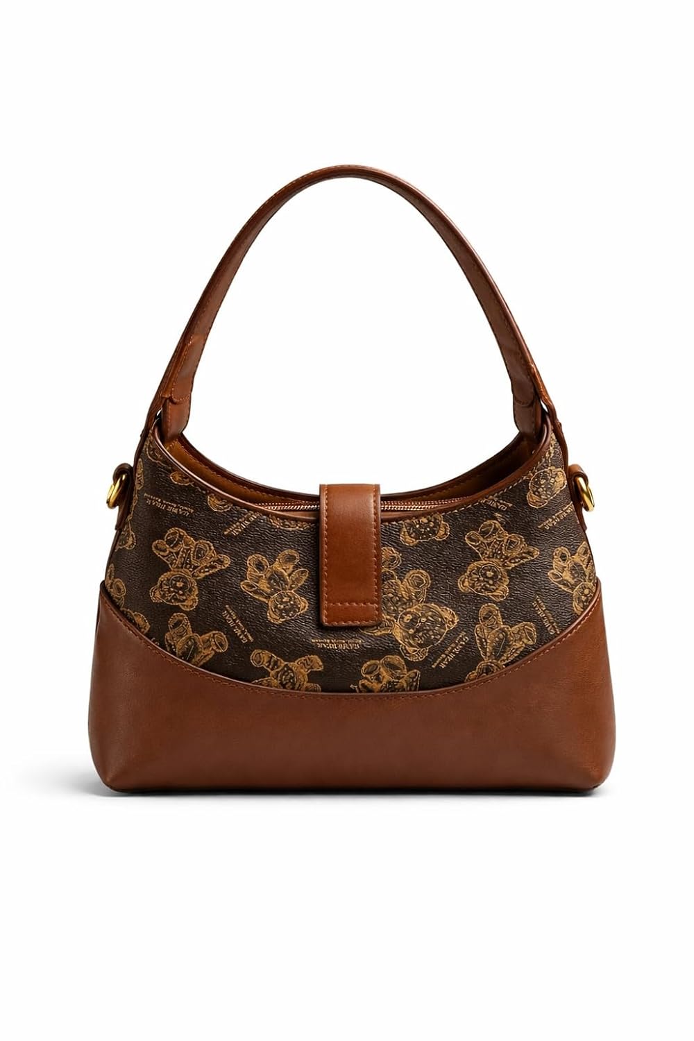 ShivAura Women’s Brown Designer Shoulder Bag | Premium PU Leather Handbag with Printed Pattern | Stylish Everyday Purse for Work, Party & Casual Use