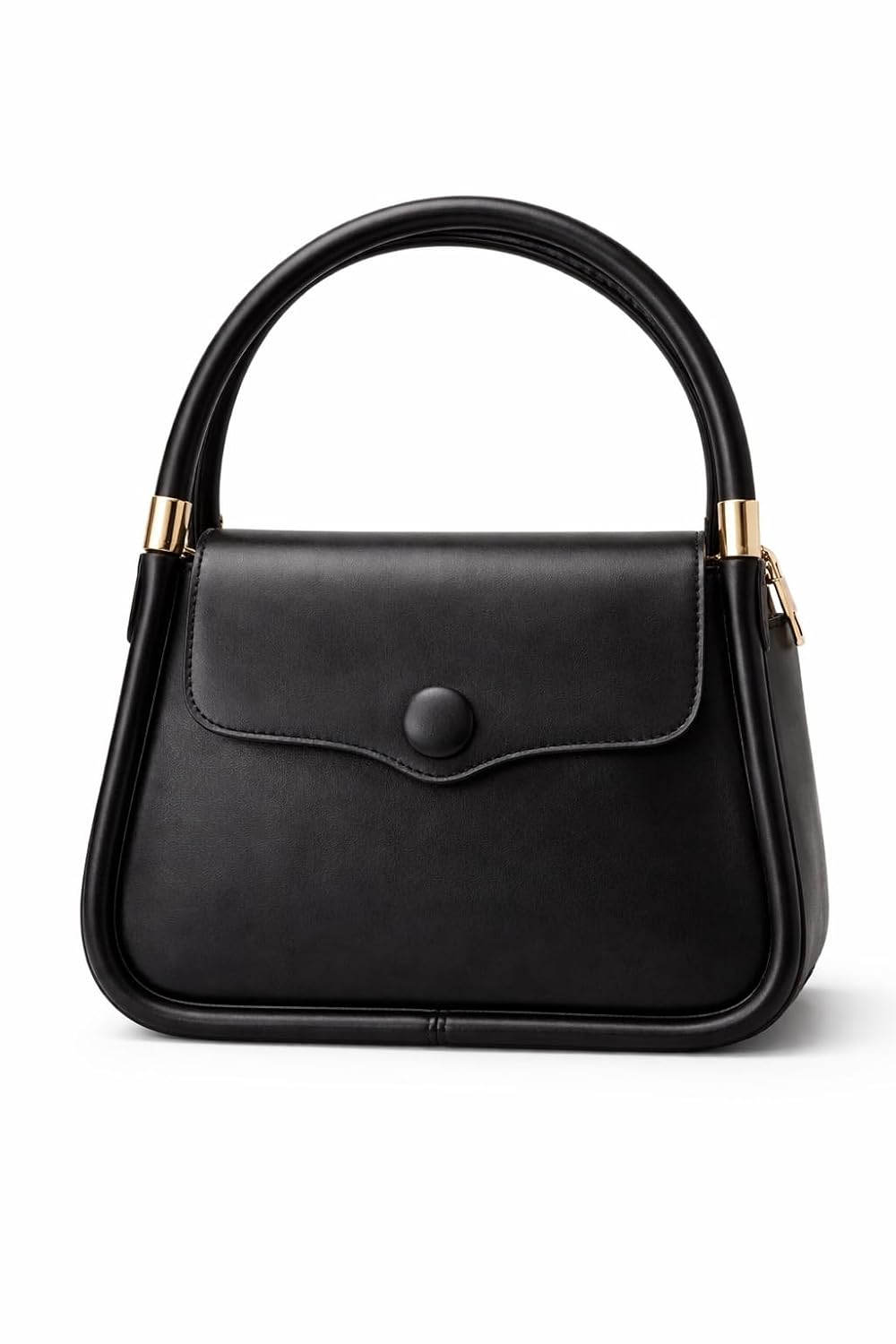 ShivAura Women’s Elegant Black Top Handle Handbag | Premium PU Leather Structured Purse | Classic Office & Party Wear Shoulder Bag