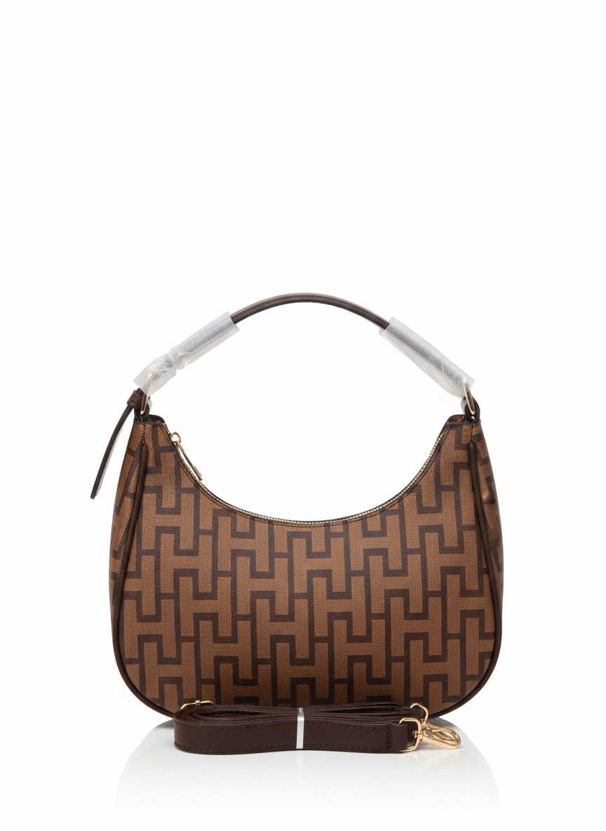 ShivAura Women’s Brown Designer Hobo Handbag | Premium PU Leather Printed Shoulder Bag with Detachable Sling | Trendy Everyday & Party Wear Purse