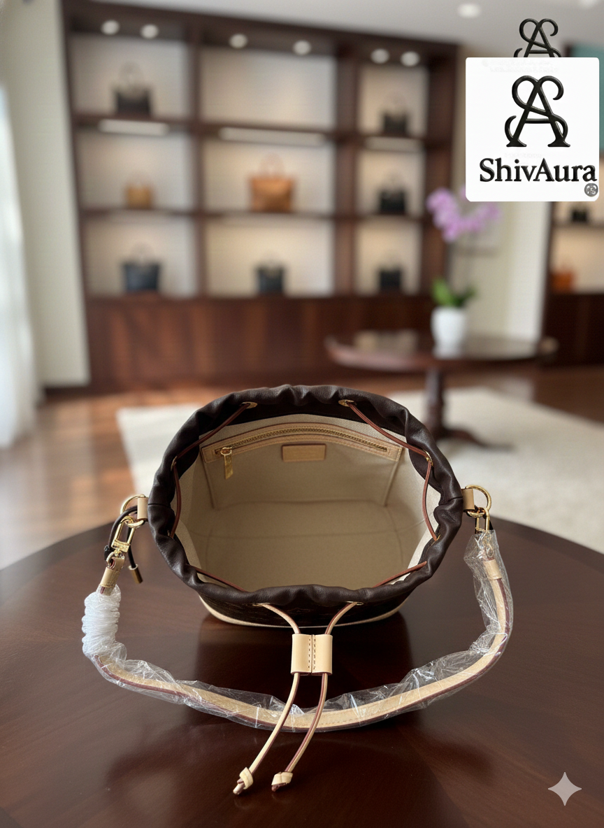 ShivAura Women’s Designer Bucket Bag, Premium PU Leather Printed Drawstring Sling Handbag, Trendy Crossbody & Shoulder Purse