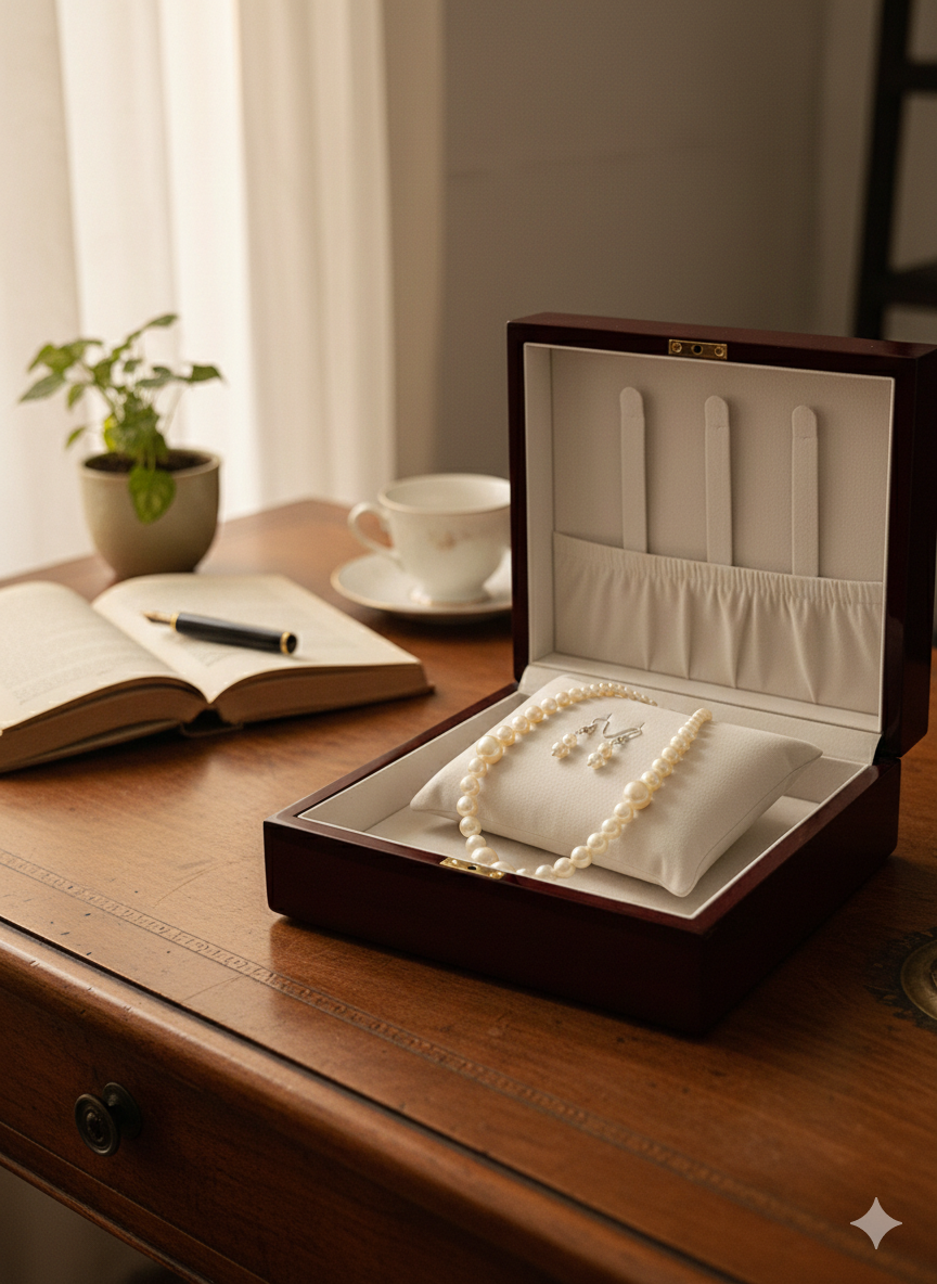ShivAura Elegant Pearl Necklace Set with Matching Drop Earrings | Classic Timeless Jewellery